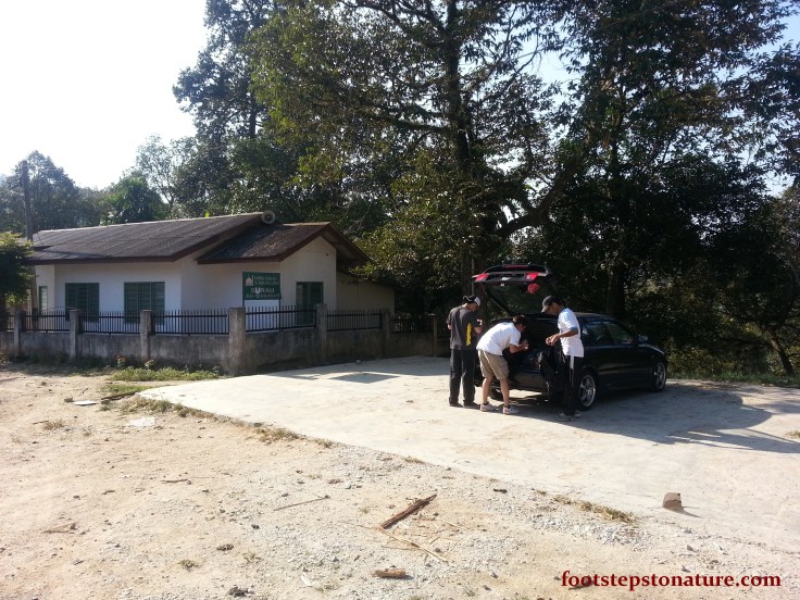 Park your car at a platform next to the mosque and beware of dog poop!